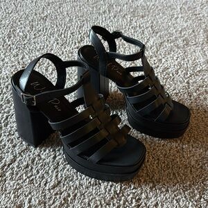Black platform shoes